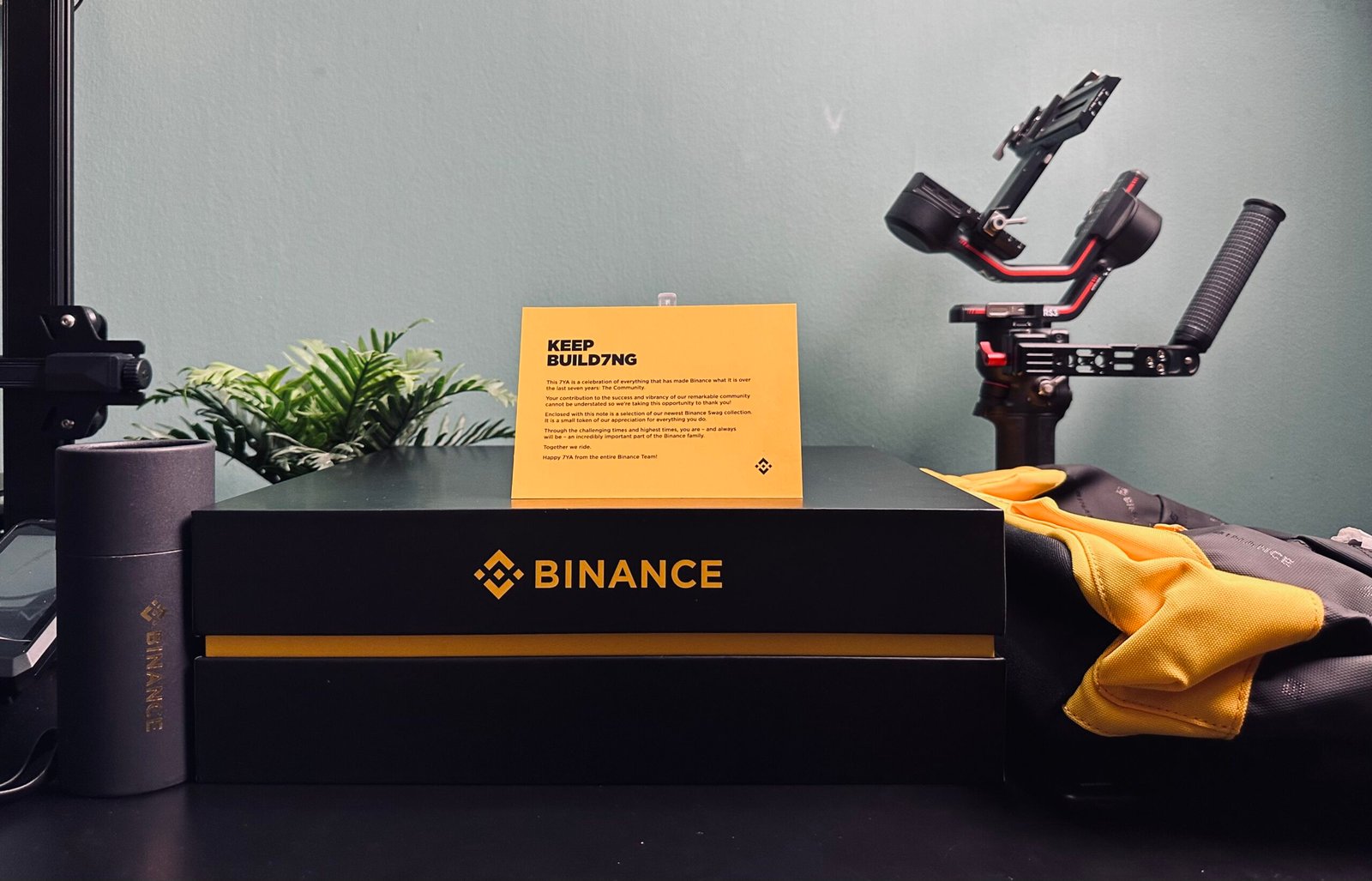 Binance merch sent to the Crypto Clash team