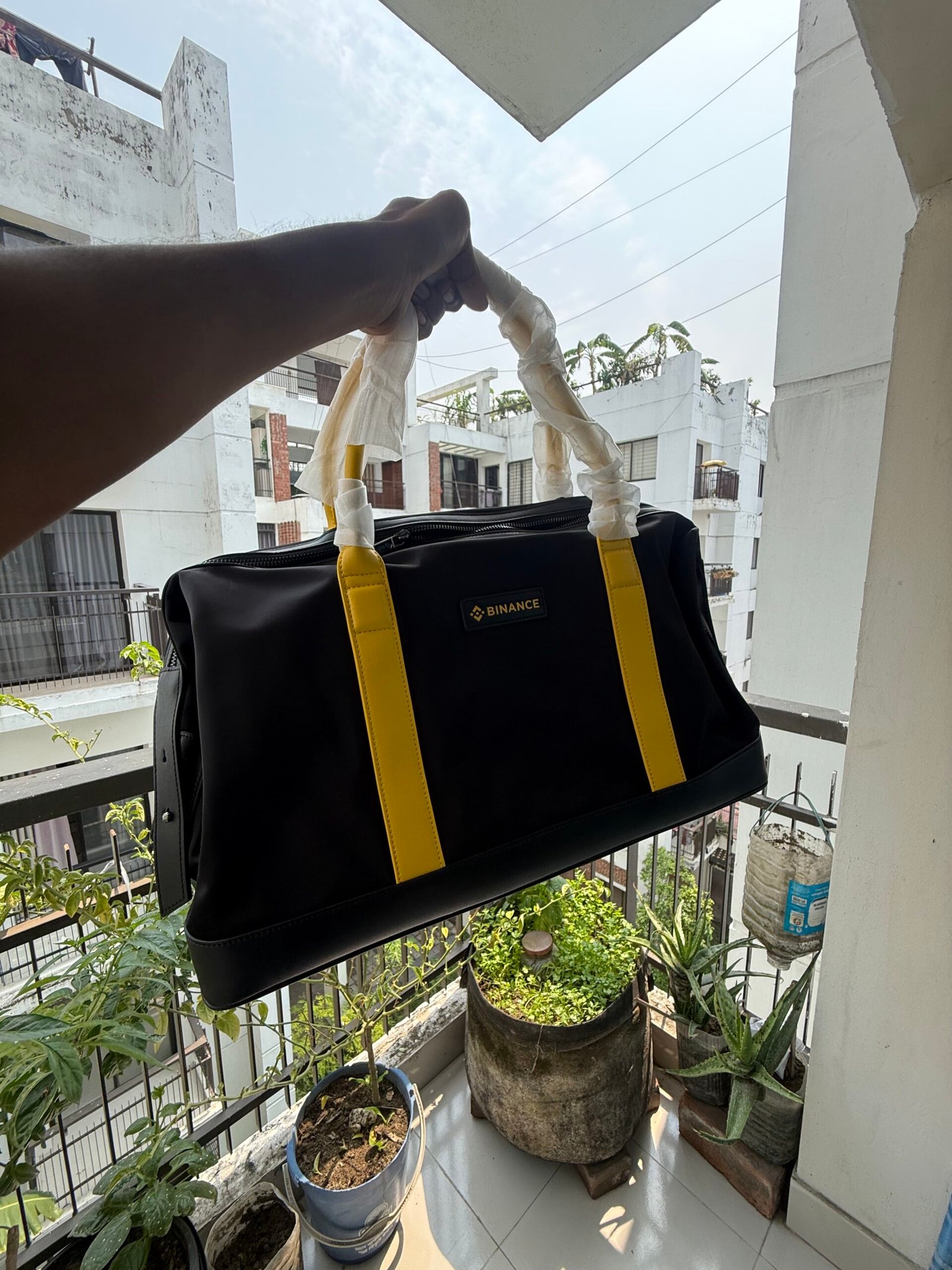 Binance merch sent to the Crypto Clash team